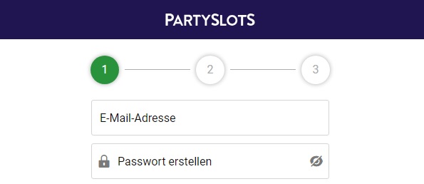 Anmeldung PartySlots Deutschland