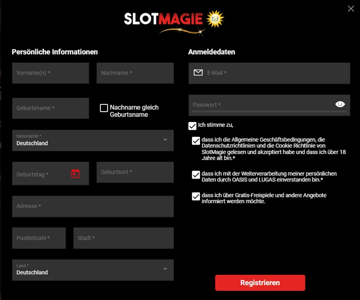 Bei SlotMagie registrieren und Bonus sichern